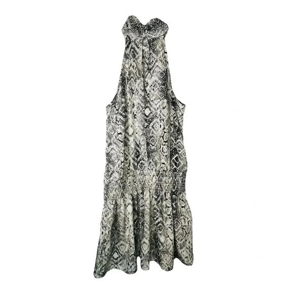 Do+Be Mock Neck Snakeskin Sleeveless‎ Drop Waist Dress Women Size Small - Picture 7 of 12